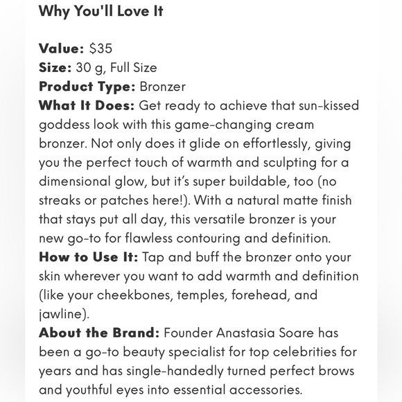 Anastasia Beverly Hills Cream Bronzer in Amber - Picture 6 of 7